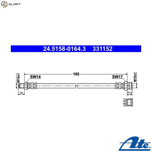 Brake hose 5158 0164 for - 24.5158-0164.3,
