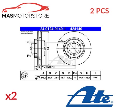 Brake discs set pair - discs,