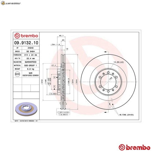 Brake discs 9132 - 2x, 09.9132.10