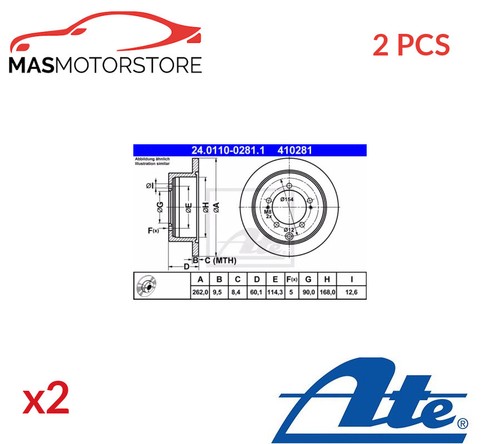 Brake discs set pair ate - pair,