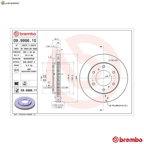 Brake discs 9996 - 2x,